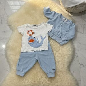 Sonia Rykiel Kids Boy Matching Set - White and Light Blue